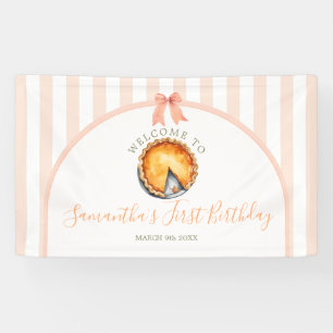 Banderoles Little Cutie Pie Orange En vichy Accueil Grand