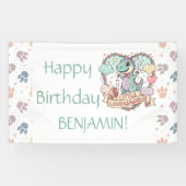 Banderoles Little Dino Birthday Personalized (Horizontal)