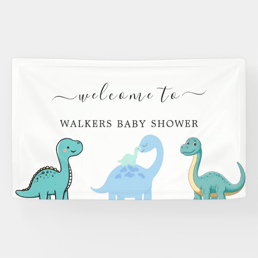 Banderoles Little Dinosaur Cute Baby Shower (Horizontal)
