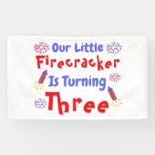 Banderoles Little Firecracker 3ème anniversaire (Horizontal)