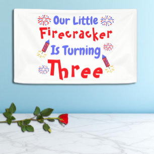 Banderoles Little Firecracker 3ème anniversaire