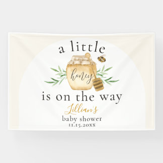 Banderoles Little Honey On The Way Bee Baby Shower Banner