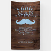 Banderoles Little Man Baby shower | Moustache rustique en boi (Vertical)