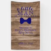 Banderoles Little Man Baby shower | Rustic Wood Navy Bow crav (Vertical)