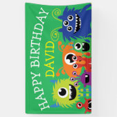 Banderoles Little Monster Boy Birthday Party Cube (Vertical)