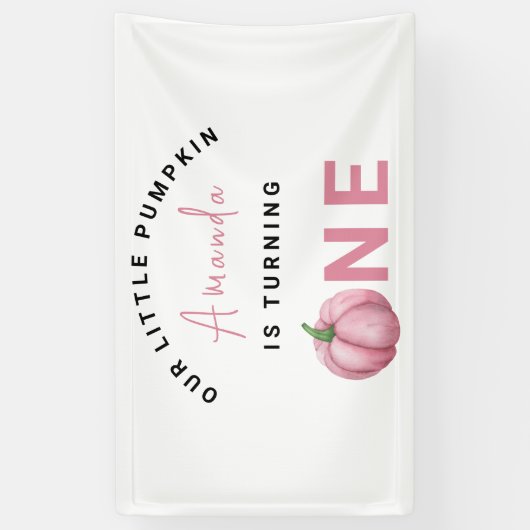 Banderoles Little Pumpkin première fête d'anniversaire (Vertical)