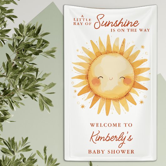 Banderoles Little Ray Of Sunshine Boho Baby Shower Welcome