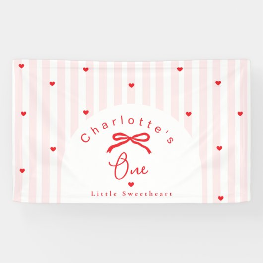 Banderoles Little Sweetheart 1st Birthday Coquette Bow (Horizontal)