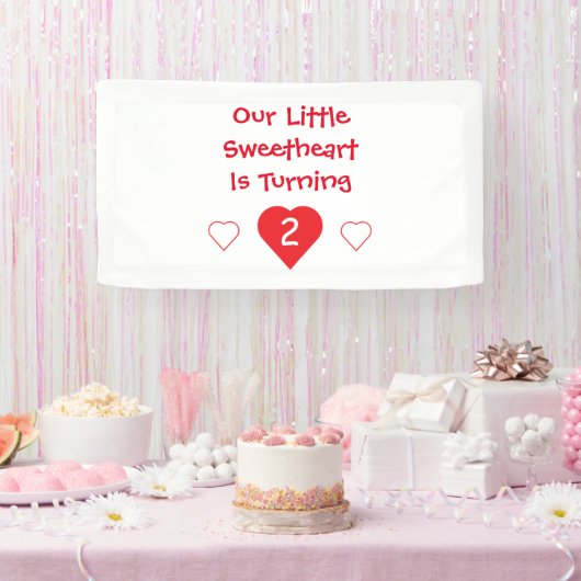 Banderoles Little Sweetheart 2e anniversaire (Fête)