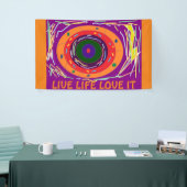 BANDEROLES LIVE LIFE L'AIME DANS PURPLE ORANGE ART DESIGN (Salon professionnel)