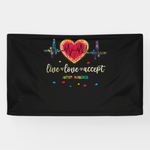 Banderoles Live Love Accepter l'autisme Puzzle de battage car