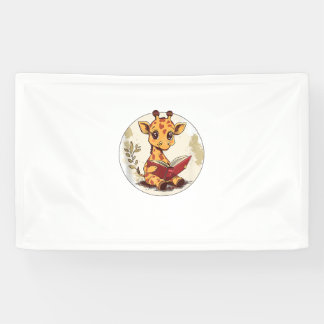 Banderoles Livre De Lecture De La Giraffe Cute Avec Illustrat