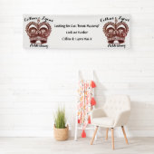 Banderoles Livre Signer Couronne cerise rouge (En situation)