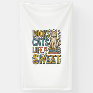 Banderoles Livres Chats La Vie Est Douce Design Pour Lecteur