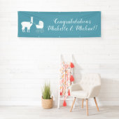 Banderoles Llama Baby shower Cute Blue Boy (En situation)