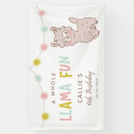 Banderoles Llama Fun Jolie fête d'anniversaire (Vertical)