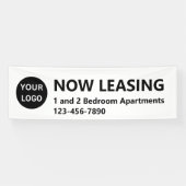 Banderoles Location Appartements Noir et Blanc Votre logo (Horizontal)