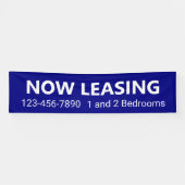 Banderoles Location Blue and White Appartement Téléphone (Horizontal)