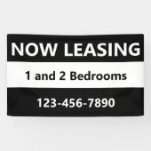 Banderoles Location d'appartements en noir et blanc (Horizontal)