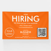 Banderoles Location de Logo Entreprise Orange Moderne Code QR (Horizontal)