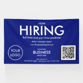 Banderoles Location moderne Blue Business Logo Code QR (Horizontal)