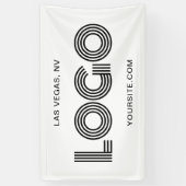 Banderoles Logo blanc et noir moderne grand rectangulaire (Vertical)