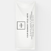 Banderoles Logo | Blanc Simple Minimaliste Moderne 6' (Vertical)
