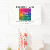 Banderoles Logo d'affaires blanc élégant moderne Modèle perso (En situation)