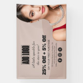 Banderoles Logo d'affaires de bijoux de mode moderne beige (Verticale)