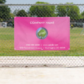 Banderoles Logo d'affaires rose extérieur (En situation)