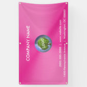 Banderoles Logo d'affaires rose extérieur (Vertical)