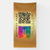 Banderoles Logo de code QR d'entreprise Gold Horizontal extér (Verticale)