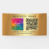 Banderoles Logo de code QR d'entreprise Gold Horizontal extér (Horizontal)