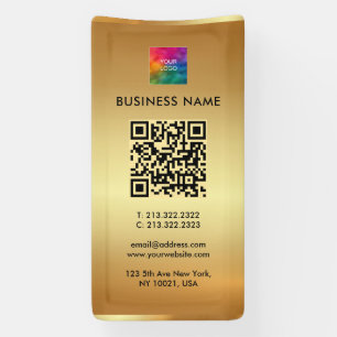 Banderoles Logo de code QR Outdoor Vertical Gold Promotionnel