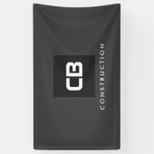 Banderoles Logo de construction de Monogramme Carré noir gris (Vertical)
