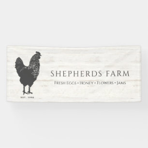 Banderoles Logo de la ferme du coq vintage rustique