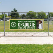 Banderoles Logo de l'école Graduation Photo Green Gold Banniè (En situation)
