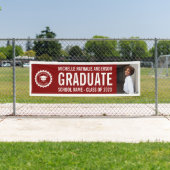 Banderoles Logo de l'école Graduation Photo Party Maroon Whit (En situation)