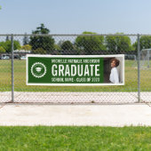 Banderoles Logo de l'école Graduation Photo Vert blanc (En situation)
