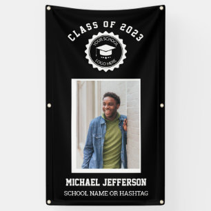 Banderoles Logo de l'école ou mascotte Maroon Photo Graduatio