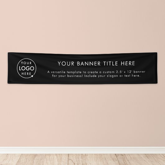 Banderoles Logo de l'entreprise | Business Modern Black 12''