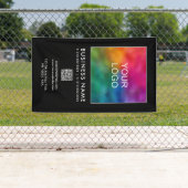 Banderoles Logo de l'entreprise Code QR Moderne Modèle Vertic (En situation)