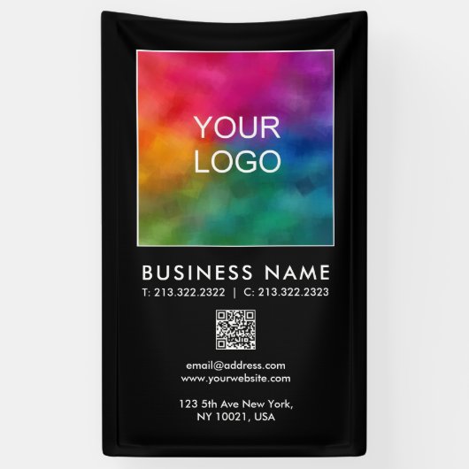 Banderoles Logo de l'entreprise Code QR Moderne Modèle Vertic (Vertical)