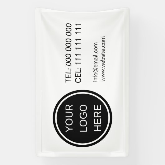 Banderoles Logo de l'entreprise Contact promotionnel Black & (Verticale)