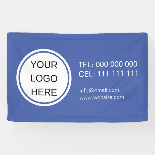 Banderoles Logo de l'entreprise Contact promotionnel Bleu & B (Horizontal)