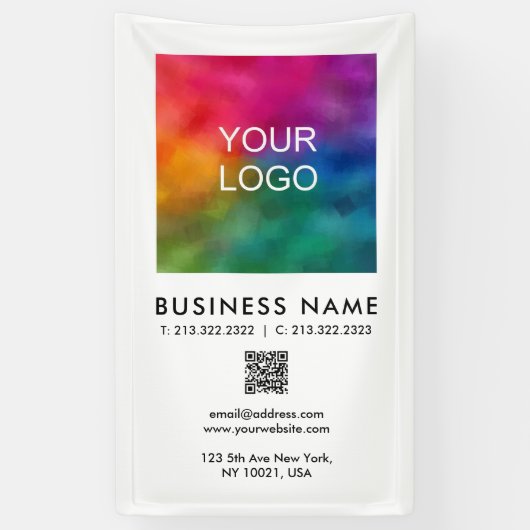 Banderoles Logo de l'entreprise QR Code vertical promotionnel (Vertical)