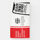 Banderoles Logo de l'entreprise QR Code Vinyl Rouge intérieur (Verticale)