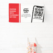 Banderoles Logo de l'entreprise QR Code Vinyl Rouge intérieur (Insitu)