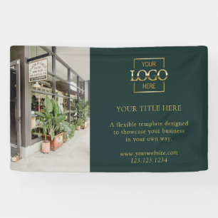 Banderoles Logo de l'entreprise verte moderne Photo Professio