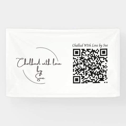 Banderoles Logo de nom d'entreprise personnalisable & Code QR (Horizontal)